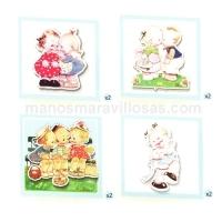 Foto Kit 8 tarjeta 3d mod mabel lucie attwell mod 8