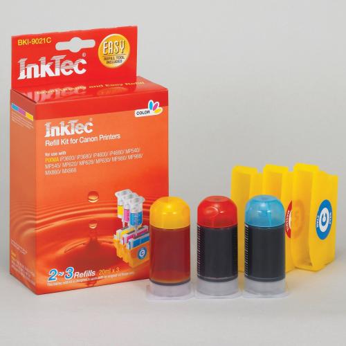 Foto Kit de recarga InkTec, para Canon Cli-221/521/821c/m/y, Cbi-321c/m/y.