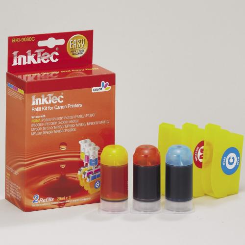 Foto Kit de recarga InkTec para Canon Cli-8c / 8M / 8Y. 3 Colores. 20ml x 3