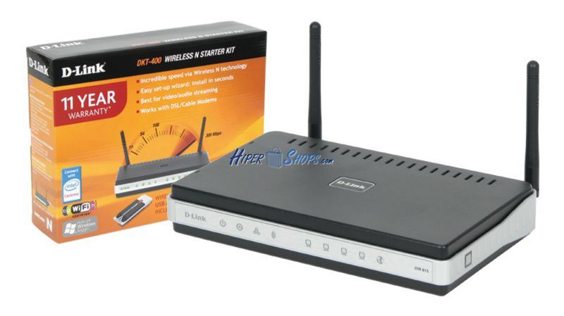 Foto Kit Router Wireless D–Link DKT–400 802.11b/g/n 300 Mbps con adaptador