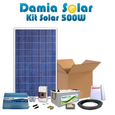 Foto Kit solar 500W: iluminación y TV. Con inversor ONDA PURA