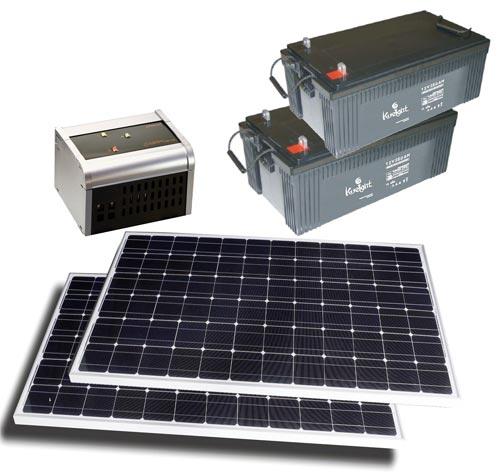 Foto Kit solar para conexionar 2 camaras y 1 videograbador.