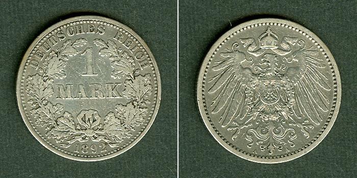 Foto Kleinmünzen 1 Mark 1892