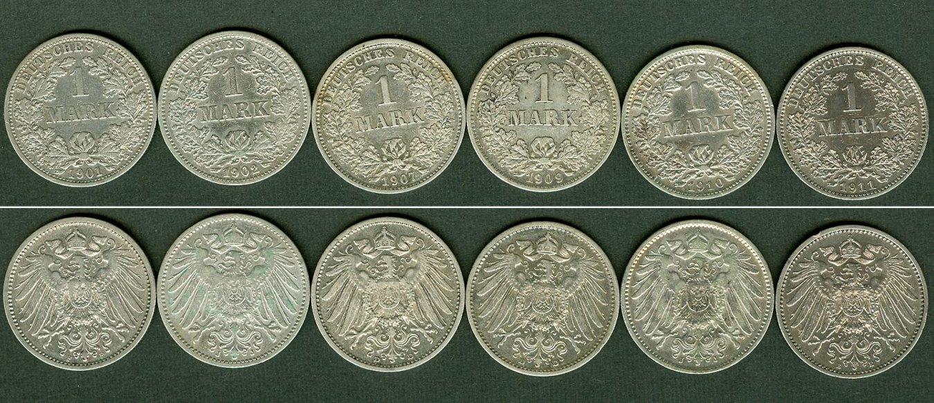Foto Kleinmünzen 1 Mark 1901-1911