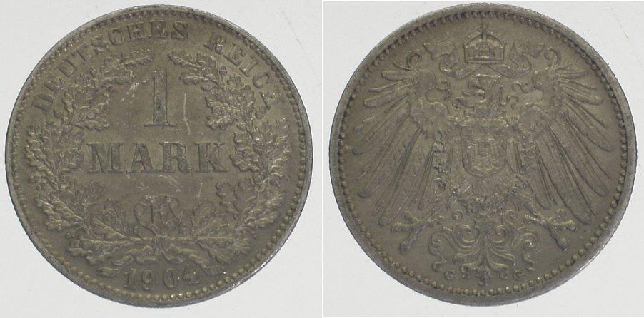 Foto Kleinmünzen 1 Mark 1904 G