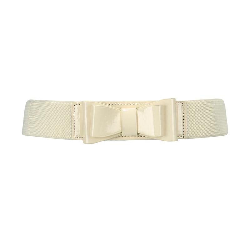 Foto Kling Cintur white bow belt - Blanco / Crudo