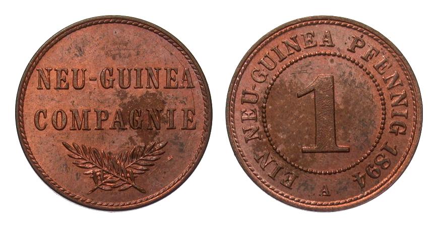 Foto Kolonien und Nebengebiete 1 Pfennig Neu-Guinea 1894 A