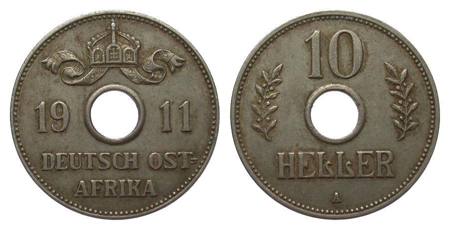 Foto Kolonien und Nebengebiete 10 Heller 1911 A