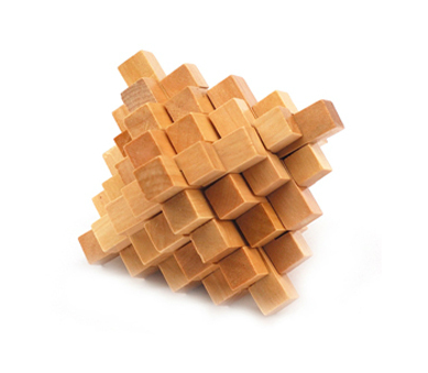 Foto Kong Ming Locks Wooden Blocks 3D Puzzle Brain Teaser - Pinapple