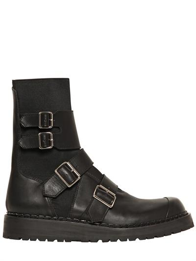 Foto kris van assche elasticated belted leather low boots