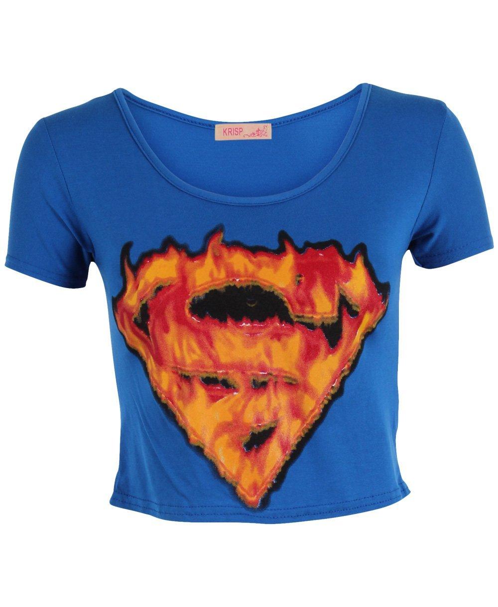 Foto KRISP Women's Flamed Logo Printed Superman Top