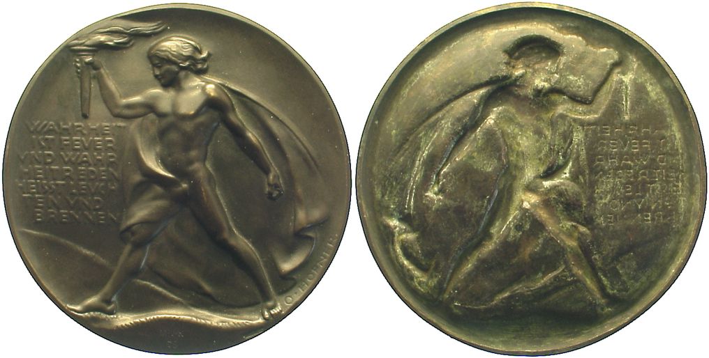 Foto Kunstmedaillen Einseitiges Bronzehohlgussmedaillon