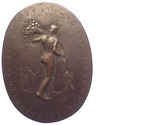Foto Kunstmedaillen Ovale Bronzegußmedaille 1958