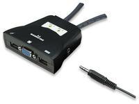 Foto KVM Switch 2-Port Manhattan USB inkl. Kabeln schwarz