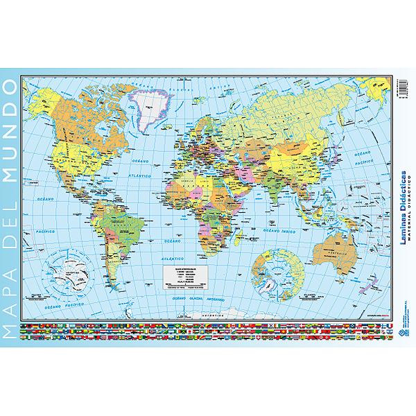 Foto Lámina didáctica mapa de Mundo