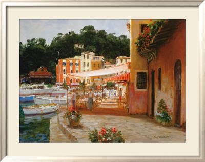 Foto Lámina enmarcada Morning Stroll in Portofino de George W. Bates, 76x97 in.