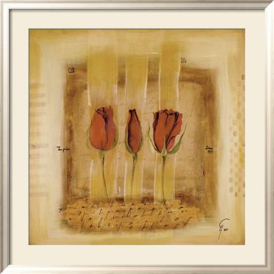 Foto Lámina enmarcada Three Roses II de Gemma Leys, 87x87 in.