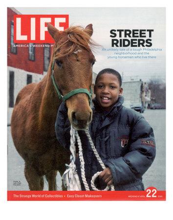 Foto Lámina fotográfica Dante at Fletcher Street Stables where Philadelphia's Inner City Kids Ride Horses, April 22, 2005 de Martha Camarillo, 36x28 in.