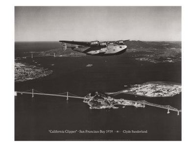 Foto Lámina giclée California Clipper, San Francisco Bay, California 1939 de Clyde Sunderland, 81x61 in.