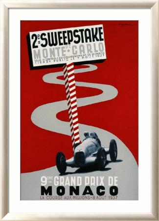 Foto Lámina giclée enmarcada 2e Sweepstake de Monte-Carlo, 9eme Grand Prix de Monaco de Guy Serre, 110x79 in.