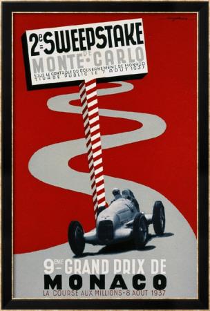 Foto Lámina giclée enmarcada 2e Sweepstake de Monte-Carlo, 9eme Grand Prix de Monaco de Guy Serre, 120x82 in.