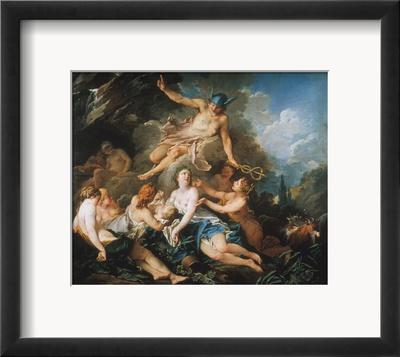 Foto Lámina giclée enmarcada Boucher: Mercury/Bacchus de Francois Boucher, 33x37 in.