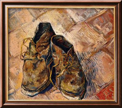 Foto Lámina giclée enmarcada Par de zapatos de Vincent van Gogh, 48x53 in.