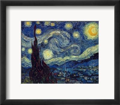 Foto Lámina giclée enmarcada Van Gogh: Starry Night de Vincent van Gogh, 33x38 in.