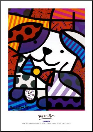 Foto Lámina montada en tabla Jengibre de Romero Britto, 102x71 in.