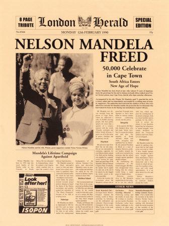 Foto Lámina Nelson Mandela Freed, 40x30 in.
