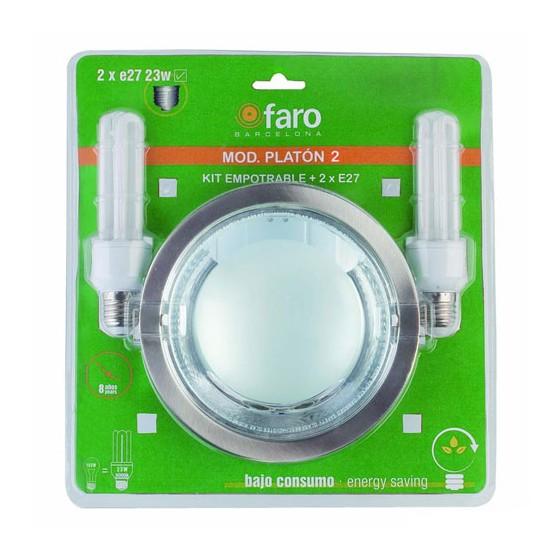 Foto Lámpara empotrable de diseño Platón-1 color gris - Faro 42801