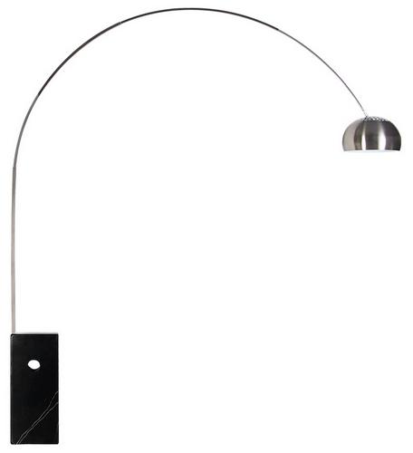 Foto Lámpara estilo Arco tubo cuadrado marmol negro