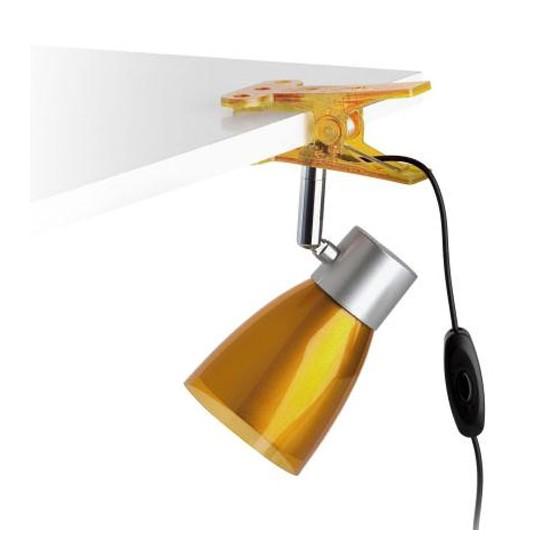 Foto Lámpara flexo pinza LED diseño Aladino color naranja - Faro 51965