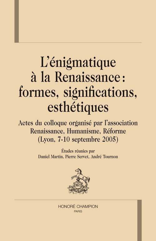Foto L' énigmatique à la renaissance : formes, significations, esthétiques