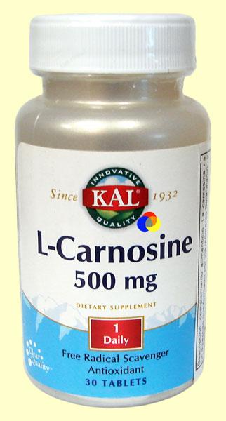 Foto L-Carnosine 500 mg - Laboratorios Kal - 30 tabletas [021245105787]
