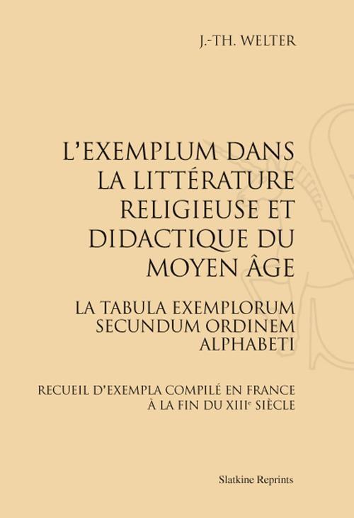 Foto L' exemplum dans la littérature religieuse et didactique du Moyen Age