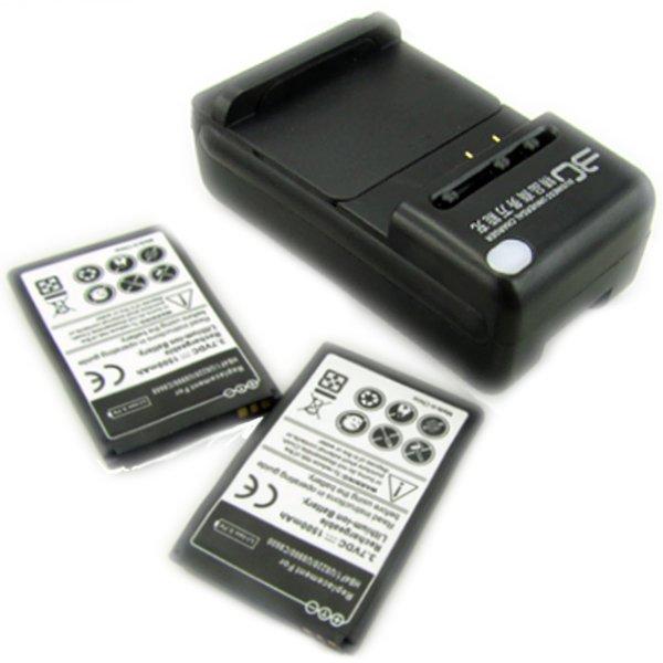 Foto la batería +charger de 2x 1500mah para el huawei m860 asciende, u8000, u8800, u8220,