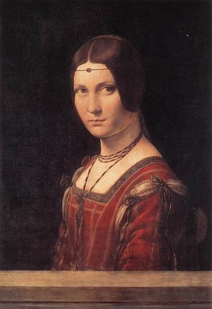 Foto La Belle Ferronniere de da Vinci, cuadro renacentista reproducción