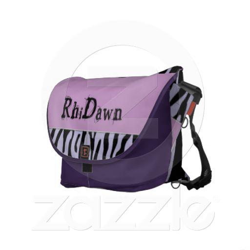 Foto La bolsa de mensajero púrpura de la cebra Bolsa De Mensajería