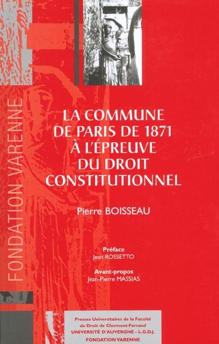 Foto La commune de paris a l'epreuve du droit constitutionnel