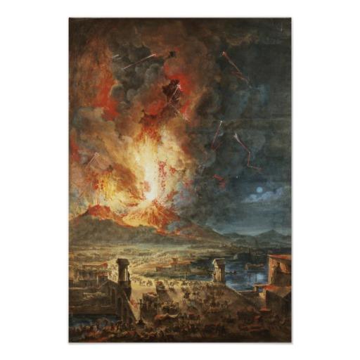 Foto La gran erupción del monte Vesubio Poster
