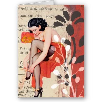 Foto La mujer en ropa interior roja Felicitaciones