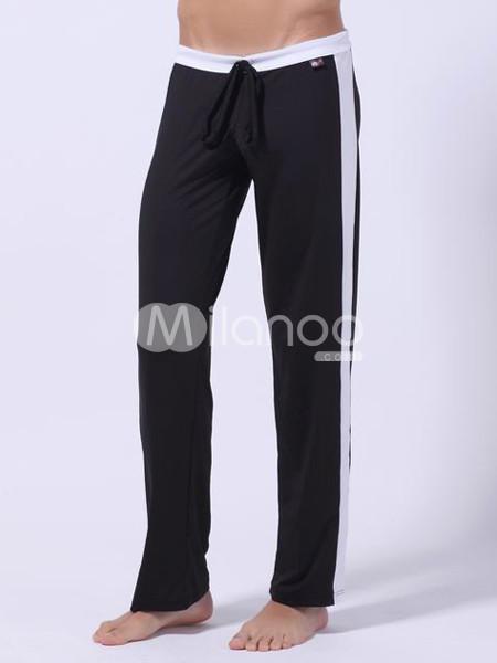 Foto Lace-Up pantalón deportivo Color bloque Spandex masculino