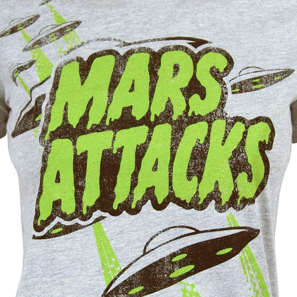 Foto Ladies Mars Attacks Flying Saucers T Shirt Grey