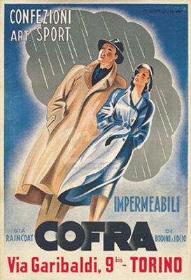 Foto Lamina Cofra Raincoats  66x96.5 Cms De Dudovich Laminas Posters Art Prints D875