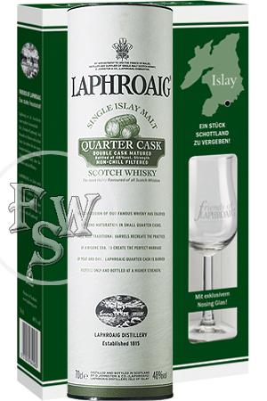 Foto Laphroaig Quarter Cask Geschenkpackung mit Glas 0,7 Ltr Schottland