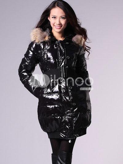 Foto Larga negra mangas 80% Outwear de pato blanco bajar 20% gris Duck Down Womens