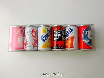 Foto Latas De Refrescos En Miniatura (cherry Coke, Fanta, Coca Cola, Light, Etc.)