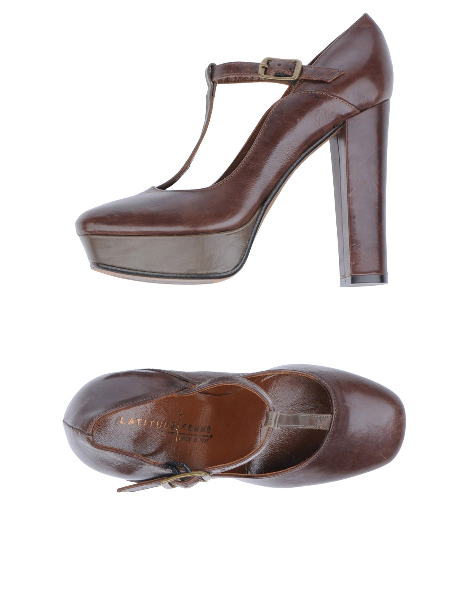 Foto Latitude Femme Zapatos De SalóN Plataforma Mujer Café