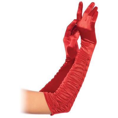 Foto leg avenue guantes extra largos drapeados rojos